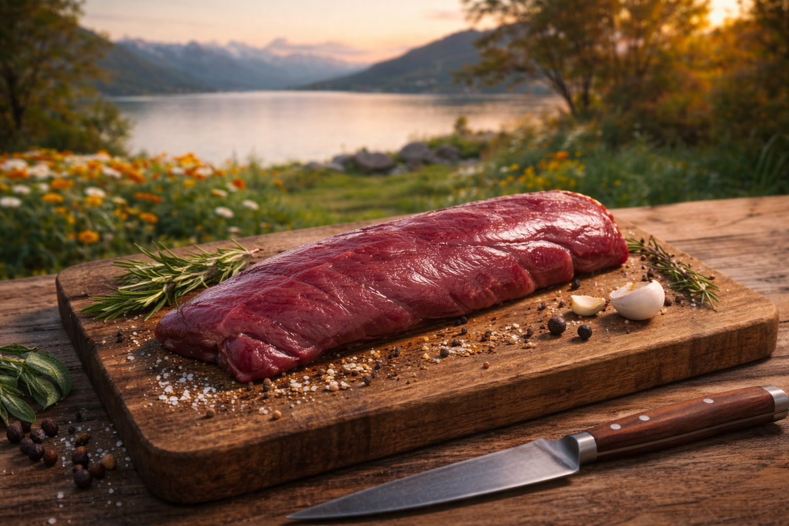 Hirschrücken vom Rotwild (Lachs ausgelöst)